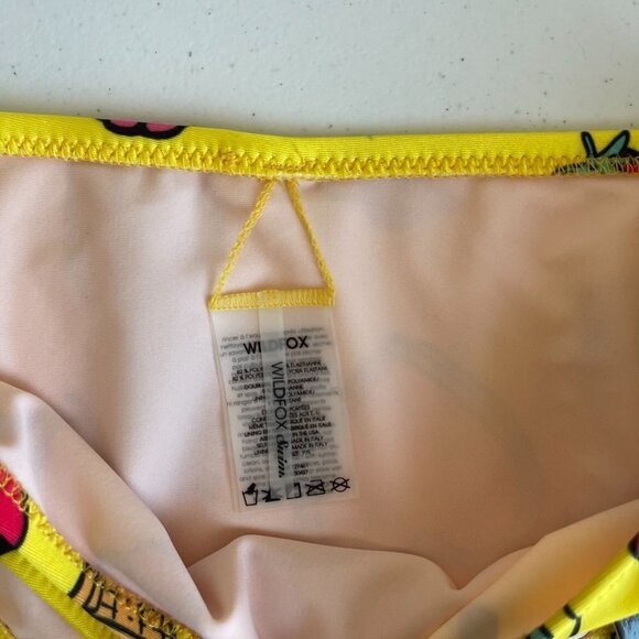 NWT Wildfox Ruched Boy Short Bikini Swim Bottom Yellow Emoji Size Small - Picture 5 of 7